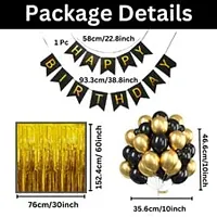 ZYRIC Happy Birthday Balloons Decoration Kits With Black and Gold Balloons-thumb1