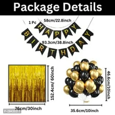 ZYRIC Happy Birthday Balloons Decoration Kits With Black and Gold Balloons-thumb2