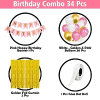 ZYRIC Happy Birthday Balloons Decoration Kits With Pink, White and Gold Balloons-thumb1