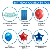 ZYRIC Happy Birthday Balloons Decoration Kits With Red and Blue Balloons-thumb1