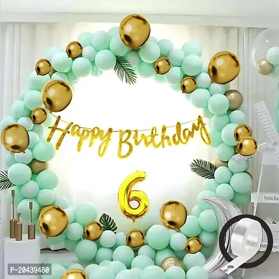 ZYRIC Happy Birthday Balloons Decoration Kits With Green and Gold Balloons