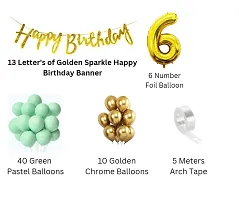 ZYRIC Happy Birthday Balloons Decoration Kits With Green and Gold Balloons-thumb1