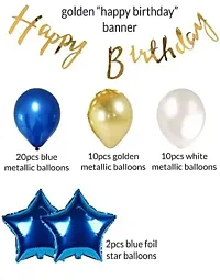 ZYRIC Happy Birthday Balloons Decoration Kits With Blue, White and Gold Balloons-thumb1
