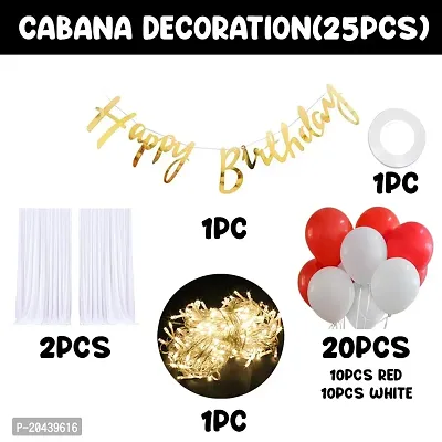ZYRIC Happy Birthday Balloons Decoration Kits With Red and White Balloons-thumb2
