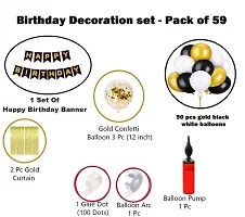 ZYRIC Happy Birthday Balloons Decoration Kits With Gold, Black and White Balloons-thumb1