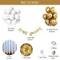 ZYRIC Happy Birthday Balloons Decoration Kits With White and Gold Balloons.-thumb1