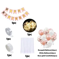 ZYRIC Happy Birthday Balloons Decoration Kits With Rose and White Balloons.-thumb1