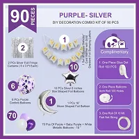 ZYRIC Happy Birthday Purple Balloons  Decoration Kits  (pack of 93pcs)-thumb1