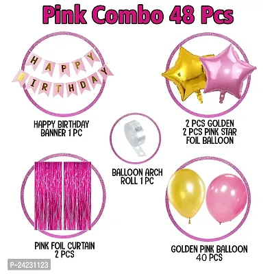 Happy Birthday Decoration Combination of pink and Gold Balloons (pack of 48pcs)-thumb2