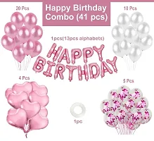 ZYRIC Happy Birthday Pink Balloons Decoration with Heart Balloon (pack of 41pcs)-thumb1
