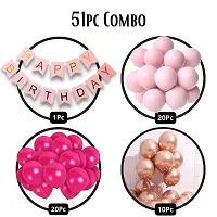 ZYRIC Happy Birthday  Decoration with Pink and Rose Gold Balloons Combination Kits (pack of 51pcs)-thumb1