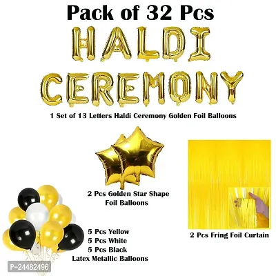 ZYRIC Haldi Ceremony Decoration item with Star balloon (pack of 32pcs)-thumb2