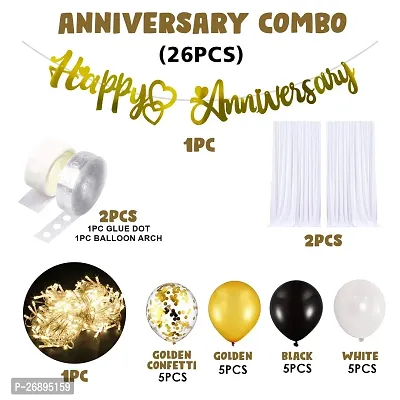 ZYRIC Happy Anniversary Decoration kits For Couples (pack of 26pcs)-thumb2