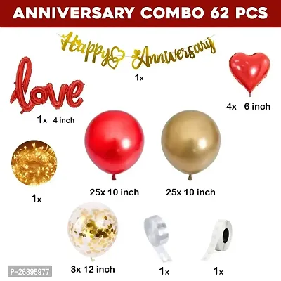 ZYRIC Happy Anniversary Decoration kits For Couples (pack of 62pcs)-thumb3