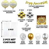 ZYRIC Happy Anniversary Decoration kits with Star Gold Balloon For Couples (pack of 96pcs)-thumb1