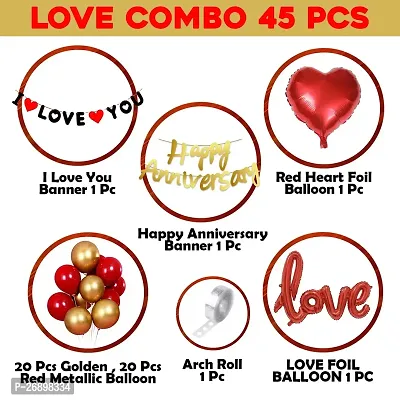 ZYRIC Happy Anniversary Decoration kits For Couples (pack of 45pcs)-thumb4