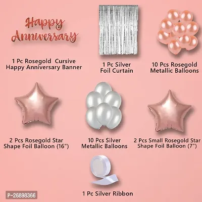 ZYRIC Happy Anniversary Decoration kits with Star Balloon For Couples (pack of 27pcs)-thumb3