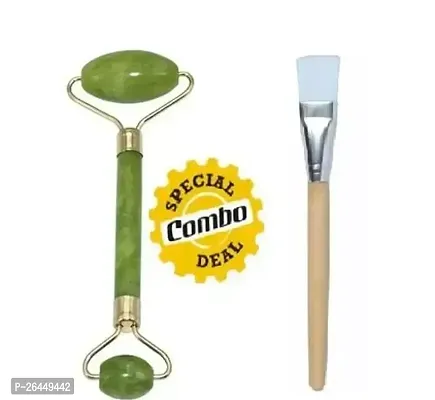 Jade Facial Roller For Beauty Tools Premium Facpack Brush Combo-thumb0