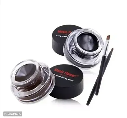 Professional Music Flower Eye Studio 24 Hours Long Wear Gel Eyeliner Kajal 3 G Brown Black