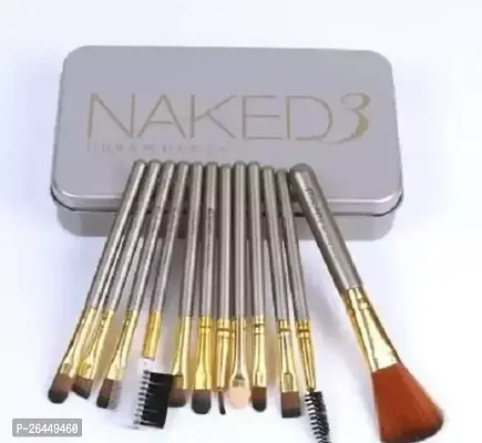 Makeup Brushes Set Kit With Golden Metal Storage Box Golden Set Of 12