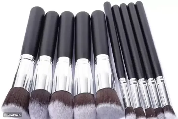 Makeup Brushes Set Tool lending Blush Eyeliner Face Powder Brush Kit Silver Black Grey Set Of 10