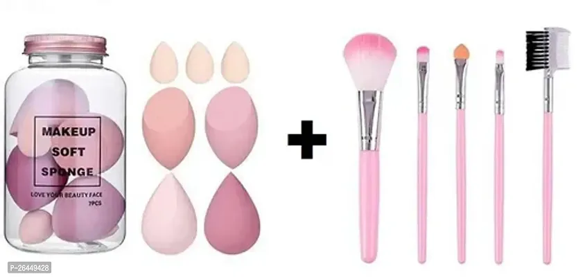 7Pc Jar Puff 5Pc Cute Mini Brush-191