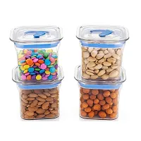 Plastic 2 Pcs Airtight Unbreakable Square Containers(Fabio), Kitchen Storage Container, Grocery Container  Containers for Kitchen Storage Set - 600 ML - Multicolor (600ml)(2)-thumb2