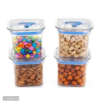 Plastic 2 Pcs Airtight Unbreakable Square Containers(Fabio), Kitchen Storage Container, Grocery Container  Containers for Kitchen Storage Set - 600 ML - Multicolor (600ml)(2)-thumb3