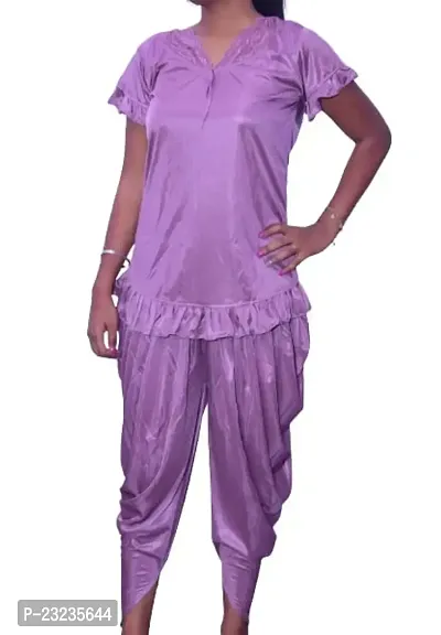 Beautiful Fasionable Woman Night Suit Dhoti Kurta Set-thumb0