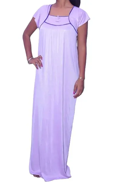 Fasionable Women Nighty Satin Mexi Gown in Different Colors Free Size