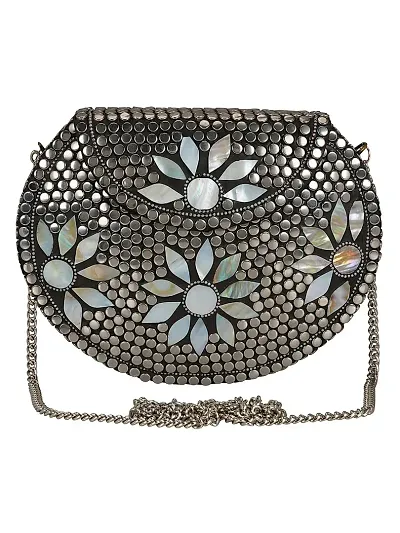 Vintage Metal Box Clutches For Women