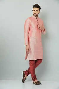 LEMONX Men?s and Boys Indian Traditional Dupion Silk Kurta Pyjama/Pajama for Wedding and Party Combo Set-thumb2
