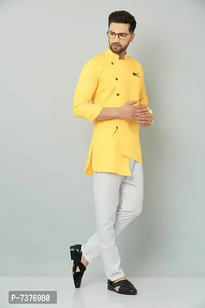 Stylish Fancy Cotton Short Kurta For Men-thumb3