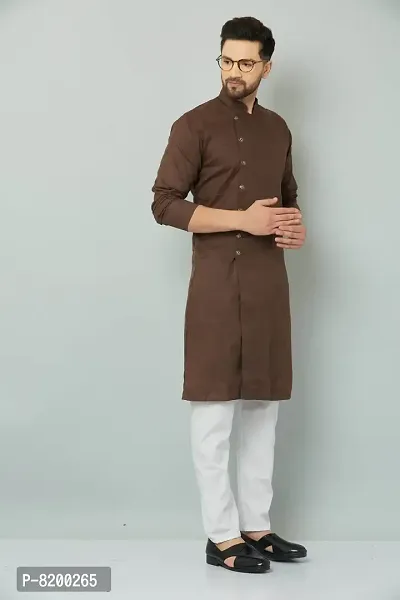 Stylish Fancy Cotton Blend Kurta And Payjama Set For Men-thumb3
