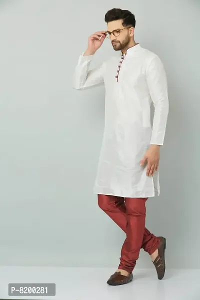 Stylish Fancy Silk Kurta And Payjama Set For Men-thumb2