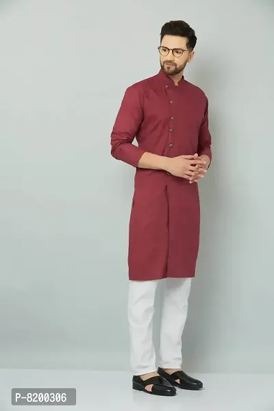 Stylish Fancy Cotton Blend Kurta And Payjama Set For Men-thumb3