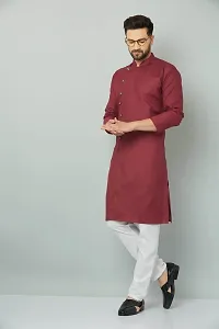 Stylish Fancy Cotton Blend Kurta And Payjama Set For Men-thumb4