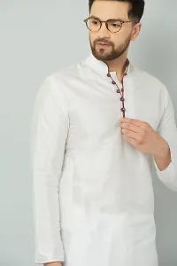 LEMONX Men?s and Boys Indian Traditional Dupion Silk Kurta Pyjama/Pajama for Wedding and Party Combo Set White-thumb3