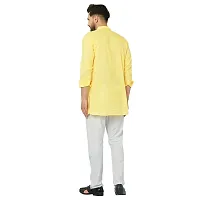BENSTITCH Men's Magic Cotton Regular Solid Short Kurta with Pajama (XL(42), Yellow)-thumb3
