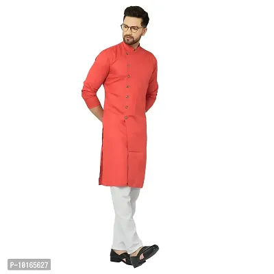 LEMONX Stylish Kurta Pajama for Men XL(42), Red