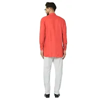 BENSTITCH Men's Magic Cotton Regular Solid Short Kurta with Pajama (XL(42), Red)-thumb1