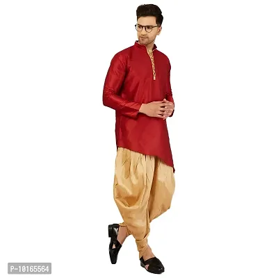 LEMONX Kurta and Dhoti Set for Mens (40, MaroonGold)-thumb5