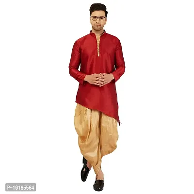 LEMONX Kurta and Dhoti Set for Mens (40, MaroonGold)-thumb4