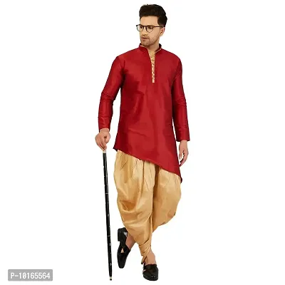 LEMONX Kurta and Dhoti Set for Mens (40, MaroonGold)-thumb0