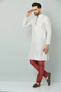 LEMONX Men?s and Boys Indian Traditional Dupion Silk Kurta Pyjama/Pajama for Wedding and Party Combo Set-thumb4