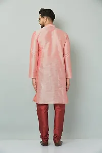 LEMONX Men?s and Boys Indian Traditional Dupion Silk Kurta Pyjama/Pajama for Wedding and Party Combo Set-thumb1