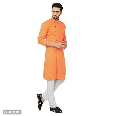 BENSTITCH Mens fancy kurta pajama set (XXL(44), Orange)