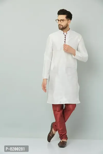 Stylish Fancy Silk Kurta And Payjama Set For Men-thumb0