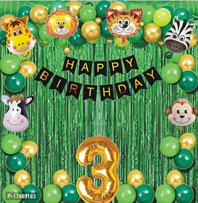 Devdrishti Products Jungle Theme Happy Birthday Party Decoration Combo-thumb0