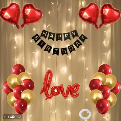 Devdrishti Products 28 Pcs Happy Birthday Decorations Combo Metallic Love Foil Balloon Led Light Decor For Kids Adults Husband And Wife Pack Of 28,Multicolor-thumb0